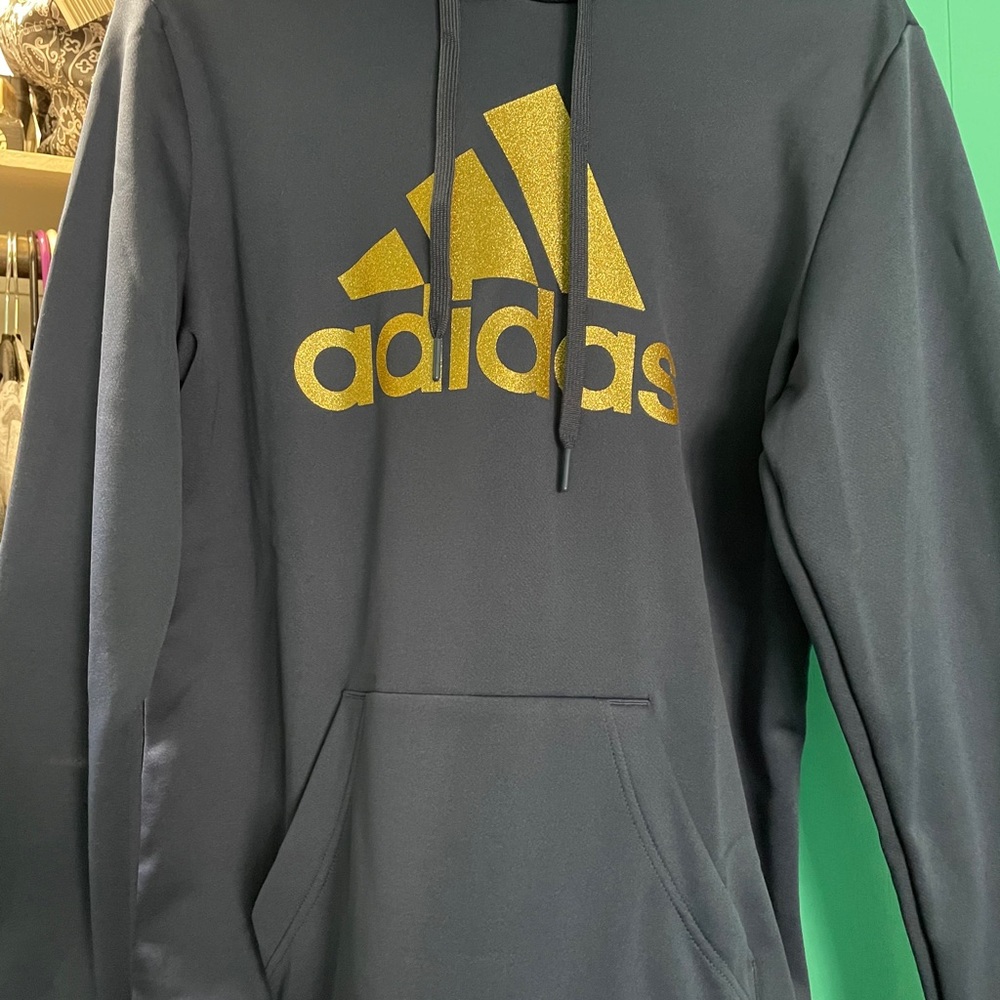 New Never Worn Adidas Glitter Navy Blue/Gold